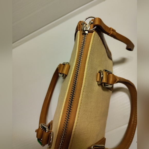 Coach Vintage Bonnie Legacy Linen And Leather Satchel Purse A 1P 9436 👓RARE👓 - Picture 9 of 11